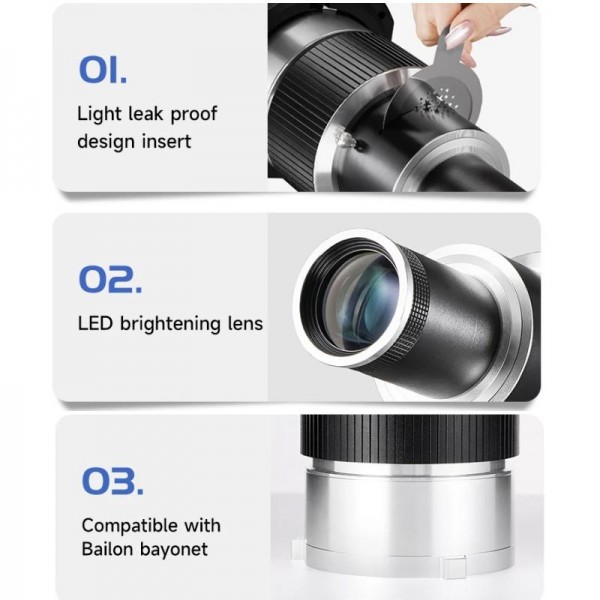 Adjustable Focus DIY Optical Snoot for Bowens Mount Flash Conical Lens Photography Light Modifier 5 Templates Kit