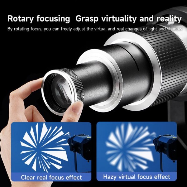 Adjustable Focus DIY Optical Snoot for Bowens Mount Flash Conical Lens Photography Light Modifier 5 Templates Kit