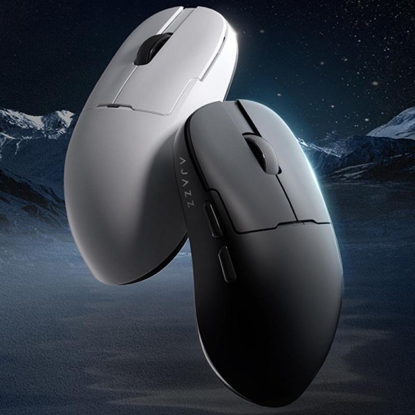Ajazz AJ159P MC Tri-Mode Magnetic Wireless Mouse Ergonomic Lightweight Silent Gaming Mice(White)