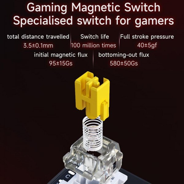 Ajazz AK680 MAX Magnetic Shaft Mechanical Wired Keyboard With RGB Light, Color: Black