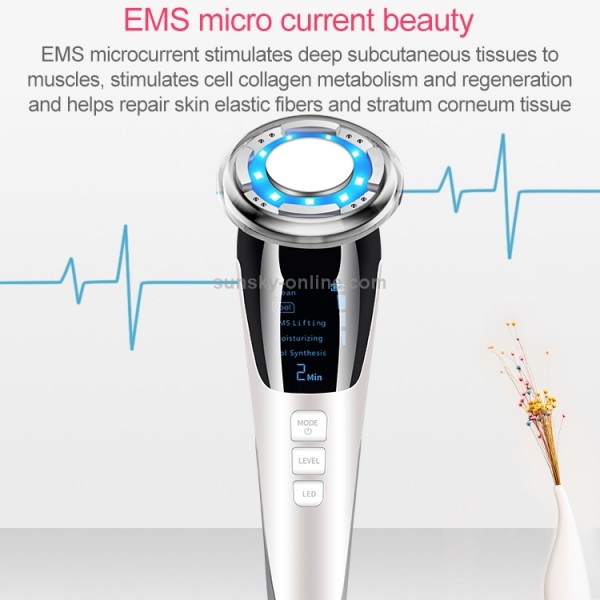 BLK-D818 Facial Beauty Instrument Hot and Cold Color Skin Rejuvenation Instrument EMS Micro Current Beauty Introduction Instrument(Pink)