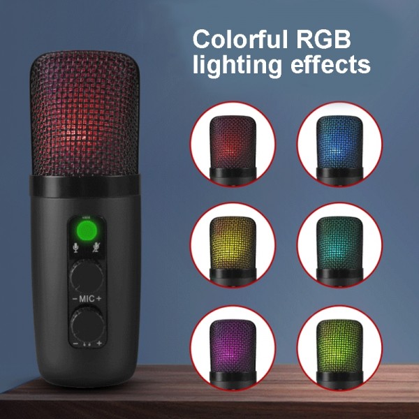 BM-501 192KHz USB Condenser Microphone Set With RGB Lighting Effect, Style: Cantilever Suit