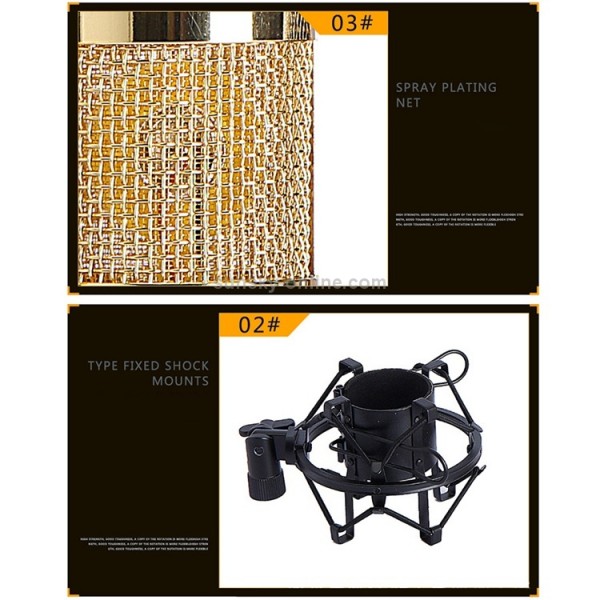 BM-800 Network K-Song Dedicated High-end Metal Shock Mount Microphone Set(Black)