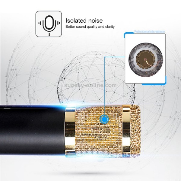 BM-800 Network K-Song Dedicated High-end Metal Shock Mount Microphone Set(Black)