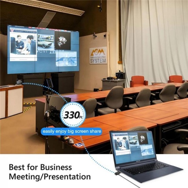 BOVBOX 091-HD Conference Use 100M Wireless WiFi HDMI Extender Video Transmitter Receiver, Plug:US Plug