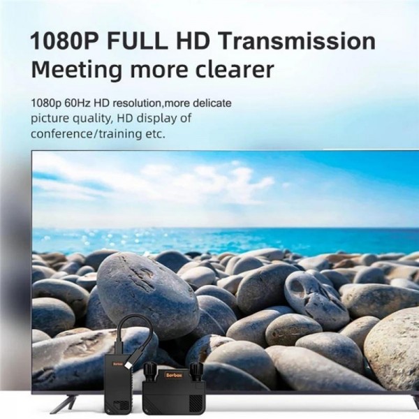 BOVBOX 091-TC For Phone Projector USB C Wireless Transmitter And Receiver Video Extender, Plug:US Plug