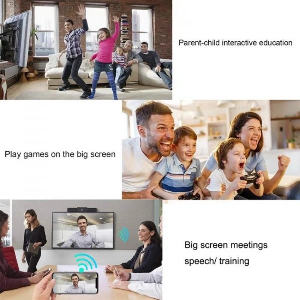 BOVBOX 091-TC For Phone Projector USB C Wireless Transmitter And Receiver Video Extender, Plug:US Plug