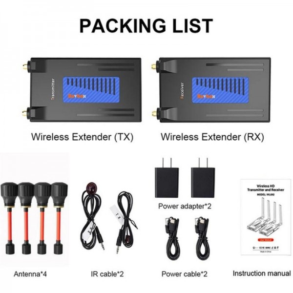 BOVBOX 092 Pro Audio Video Transmitter Receiver 300m Wireless HDMI Extender, Plug:US Plug