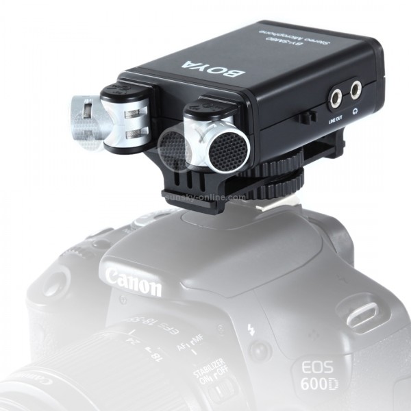 BOYA BY-SM80 Stereo X/Y Condenser Microphone with Integrated Shock Mount Cold-shoe Mount & Windshield for DSLR Cameras and Video Cameras(Black)