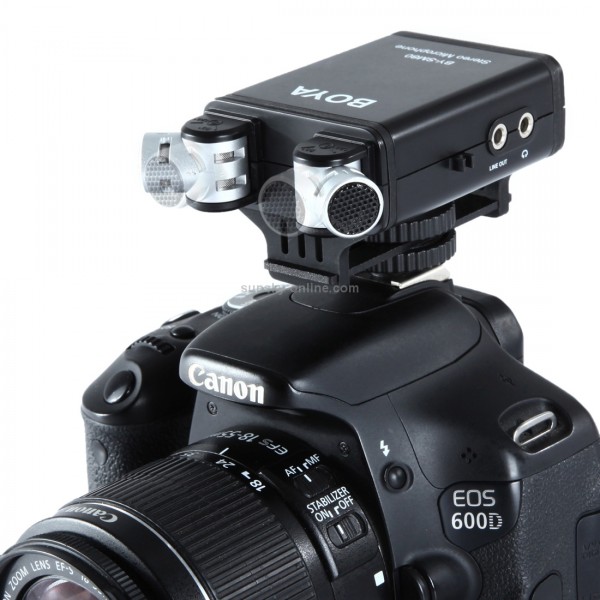 BOYA BY-SM80 Stereo X/Y Condenser Microphone with Integrated Shock Mount Cold-shoe Mount & Windshield for DSLR Cameras and Video Cameras(Black)