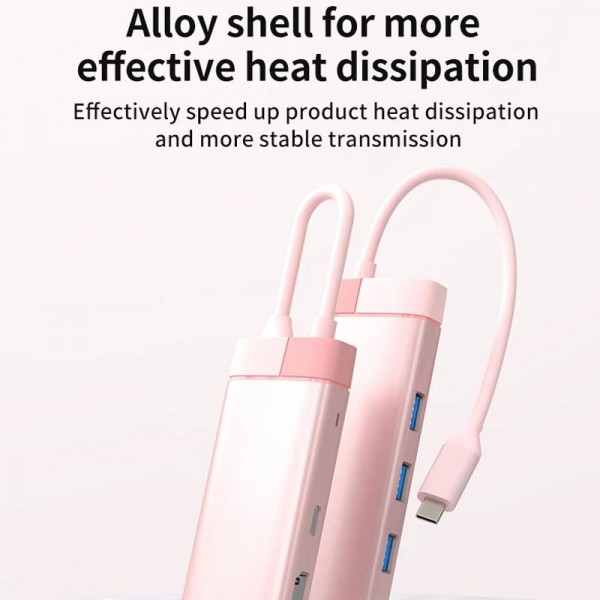 BS6A Metal Type-C Docking Station USB HUB Computer Multi Functional Expansion Dock