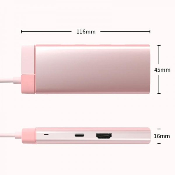 BS6A Metal Type-C Docking Station USB HUB Computer Multi Functional Expansion Dock