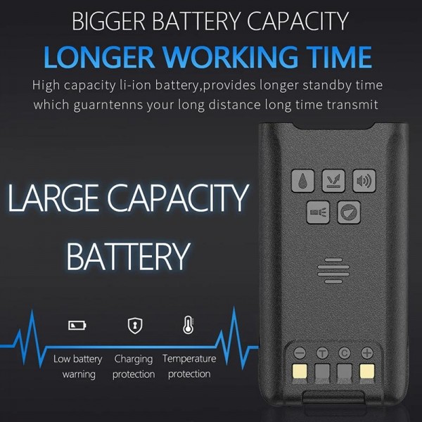 Baofeng UV-9R PRO Dot Matrix LCD Screen IP57 Waterproof Handheld Analog Walkie Talkie, Plug:EU Plug(Black)