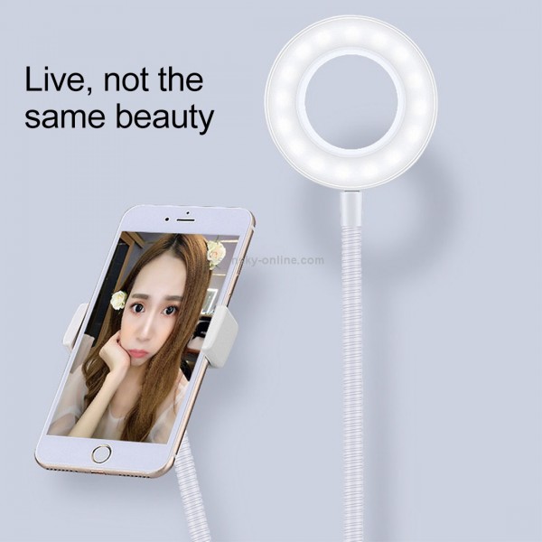 Base Three Heads Universal Cell Phone Holder Bracket Selfie Ring Light with 3-Color Light Adjustment