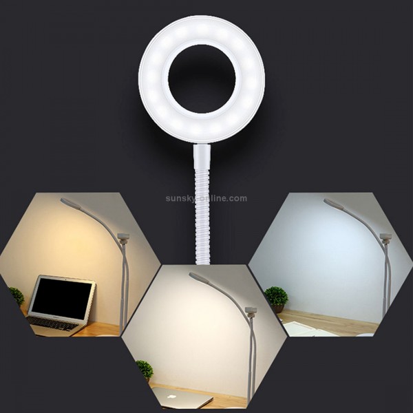 Base Three Heads Universal Cell Phone Holder Bracket Selfie Ring Light with 3-Color Light Adjustment