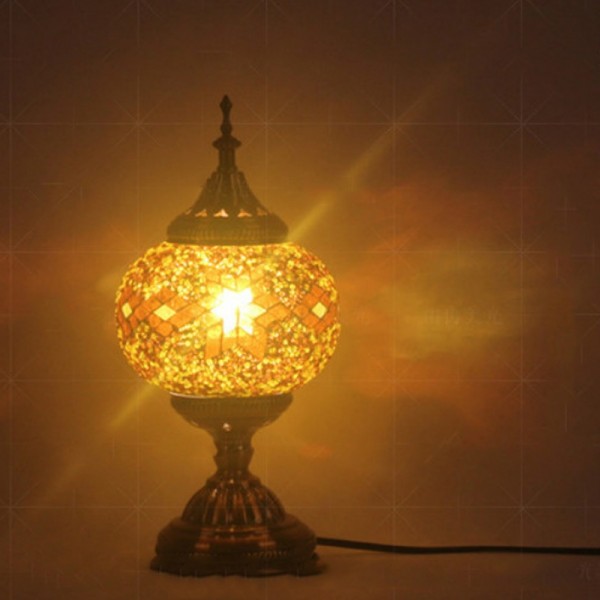 Bedroom Study Romantic Style Mosaic Decorative Table Lamp, Plug Type:UK Plug(FX-1503)