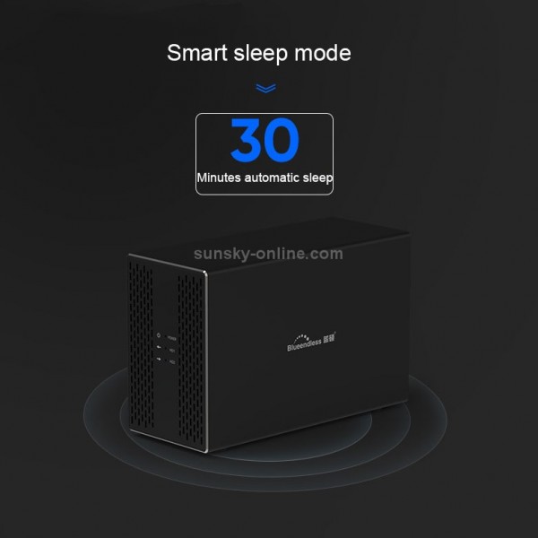 Blueendless Type-C / USB-C Interface 3.5 inch 2 Bay RAID Combination Array HDD External Enclosure (UK Plug)