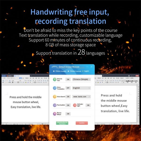 Boeleo BM01 Smart Voice Language Translation Wireless Mouse(Blue)