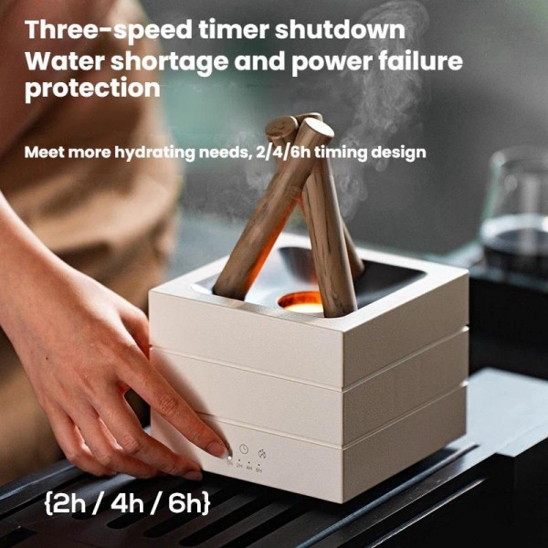 Bonfire Aromatherapy Diffuser USB Desktop Colorful Gradient Air Humidifier(Black)