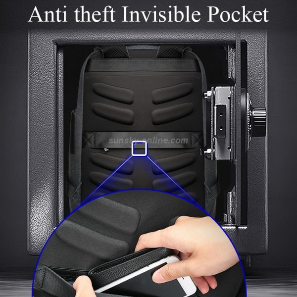 Bopai 851-014318 Fashion Outdoor Breathable Waterproof Anti-theft Three-layer Large Capacity Double Shoulder Bag,with USB Charging Port, Size: 31x17x44cm(Grey)