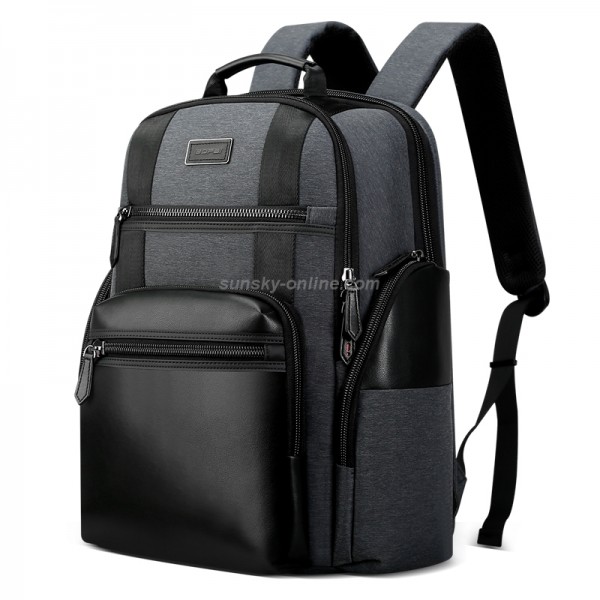 Bopai 851-014318 Fashion Outdoor Breathable Waterproof Anti-theft Three-layer Large Capacity Double Shoulder Bag,with USB Charging Port, Size: 31x17x44cm(Grey)