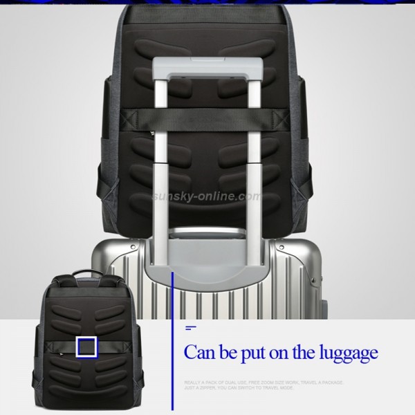 Bopai 851-014318 Fashion Outdoor Breathable Waterproof Anti-theft Three-layer Large Capacity Double Shoulder Bag,with USB Charging Port, Size: 31x17x44cm(Grey)