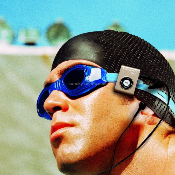 C26 IPX8 Waterproof Swimming Diving Sports MP3 Music Player with Clip & Earphone, Support FM, Memory:8GB(White)