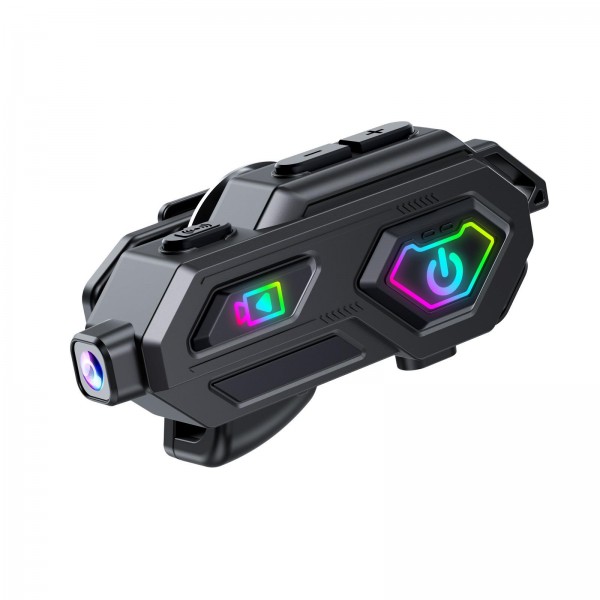 C8Max Motorcycle Intercom Video Helmet Bluetooth Headset HD Video Recorder, Spec: Soft Mic