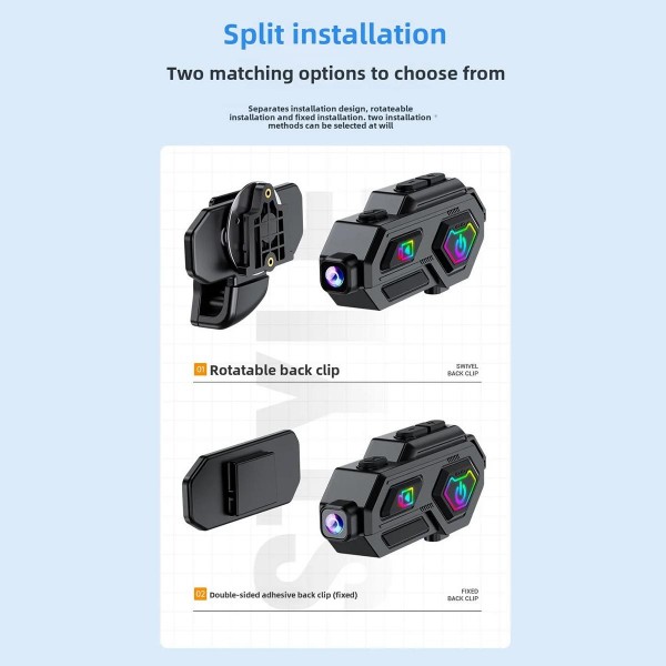 C8Max Motorcycle Intercom Video Helmet Bluetooth Headset HD Video Recorder, Spec: Soft Mic