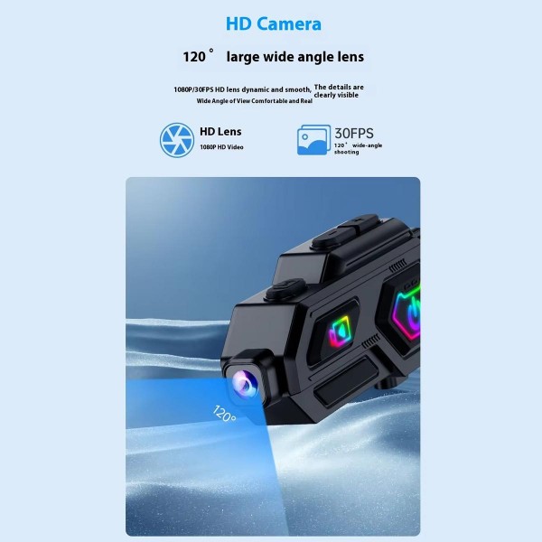 C8Max Motorcycle Intercom Video Helmet Bluetooth Headset HD Video Recorder, Spec: Soft Mic