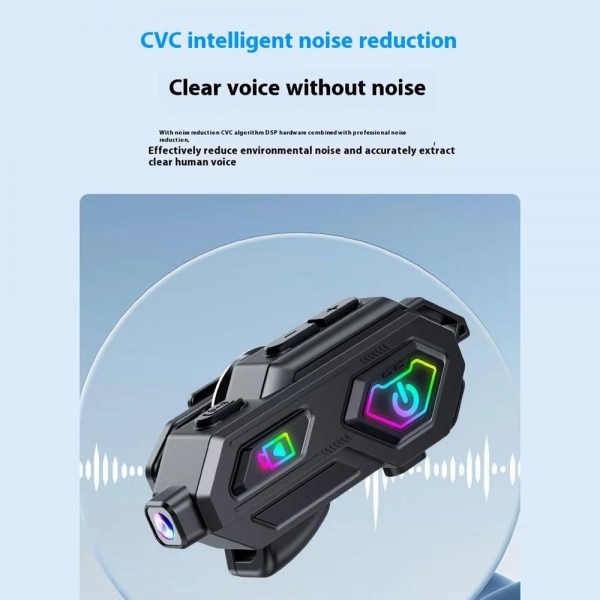 C8Max Motorcycle Intercom Video Helmet Bluetooth Headset HD Video Recorder, Spec: Soft Mic