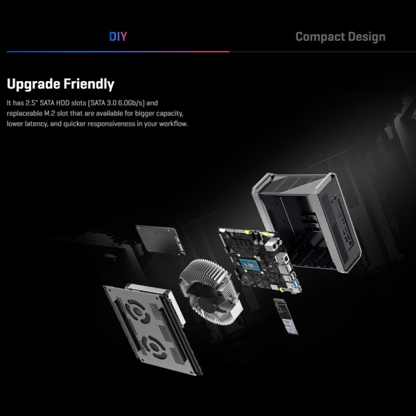 CHUWI CoreBox i5 Mini PC, 16GB+512GB Win11 System Intel Core i5-12450H Deca Core up to 4.4GHz, Support WiFi 6, Bluetooth, HDMI, SATA HDD, RJ45