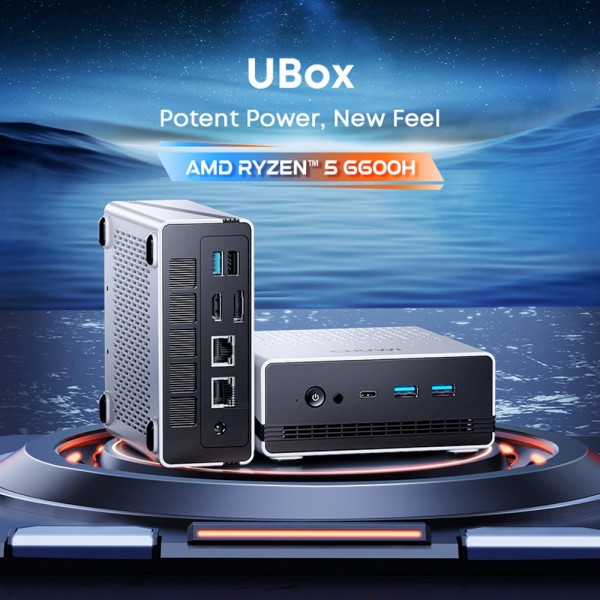 CHUWI UBox Windows 11 Mini PC, 16GB+512GB, AMD Ryzen 5 6600H Processor(AU Plug)