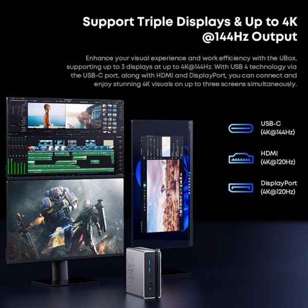 CHUWI UBox Windows 11 Mini PC, 16GB+512GB, AMD Ryzen 5 6600H Processor(AU Plug)