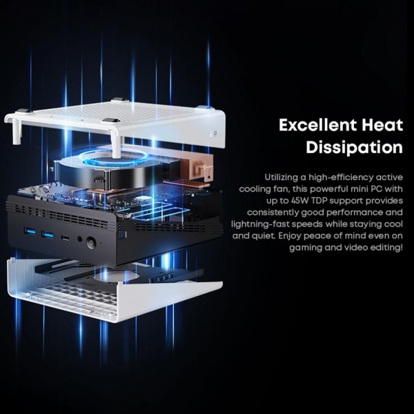 CHUWI UBox Windows 11 Mini PC, 16GB+512GB, AMD Ryzen 5 6600H Processor(AU Plug)