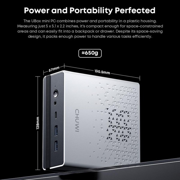 CHUWI UBox Windows 11 Mini PC, 16GB+512GB, AMD Ryzen 5 6600H Processor(AU Plug)