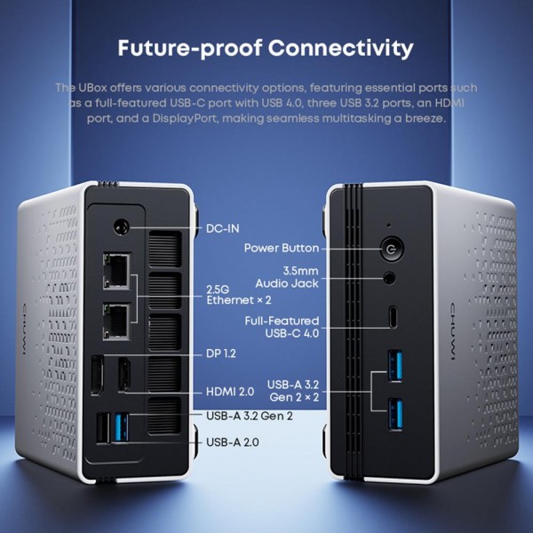 CHUWI UBox Windows 11 Mini PC, 16GB+512GB, AMD Ryzen 5 6600H Processor(AU Plug)