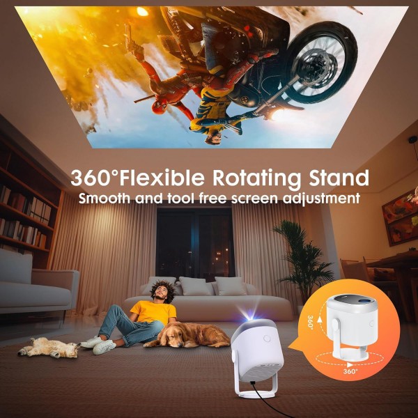 Cheerlux H1 Whale OS Version 1280x720P 180ANSI Smart Projector, US Plug, with Gimbal(White)