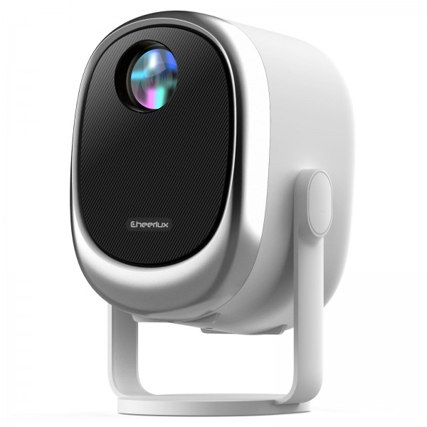 Cheerlux H1 Whale OS Version 1280x720P 180ANSI Smart Projector, US Plug, with Gimbal(White)