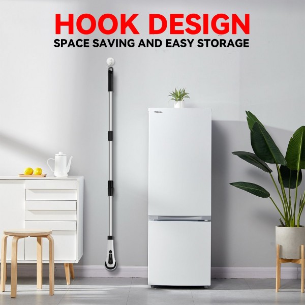 Cordless Electric Spin Scrubber Extension Handle with 7 Replacement Heads(White)