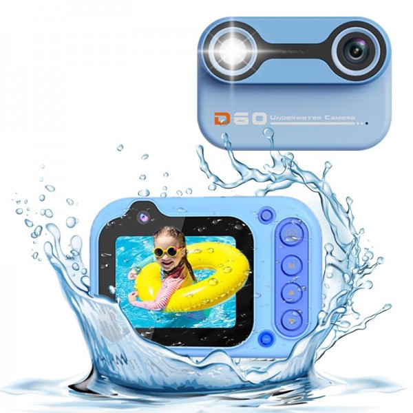 D60 3m Waterproof 2K HD 10X 2.4-inch Outdoor Photo Video Recording Children Mini Camera(Yellow)