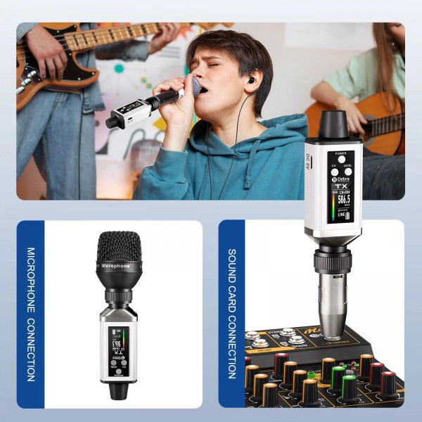 DEBRA EMX-1 XLR Adapter Portable Wireless Monitor System Transmitter & Receiver(White)