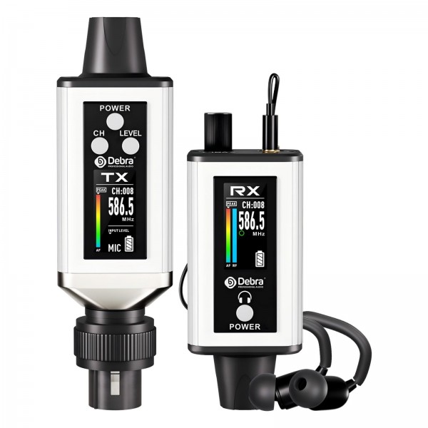 DEBRA EMX-1 XLR Adapter Portable Wireless Monitor System Transmitter & Receiver(White)