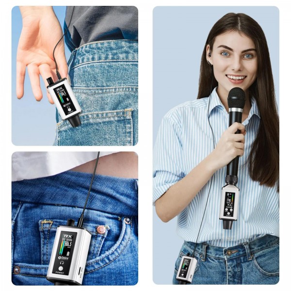 DEBRA EMX-1 XLR Adapter Portable Wireless Monitor System Transmitter & Receiver(White)