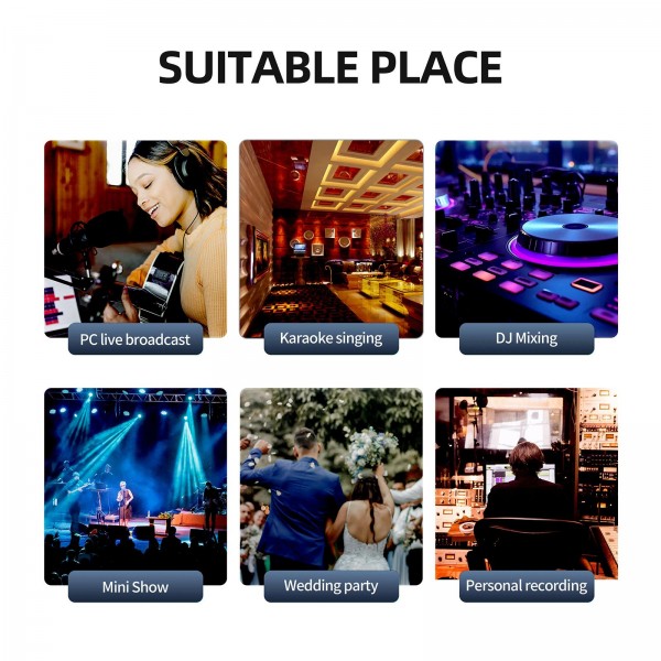 DEBRA V8 8-Channels Audio Mixer Live Recording Reverb(US Plug)