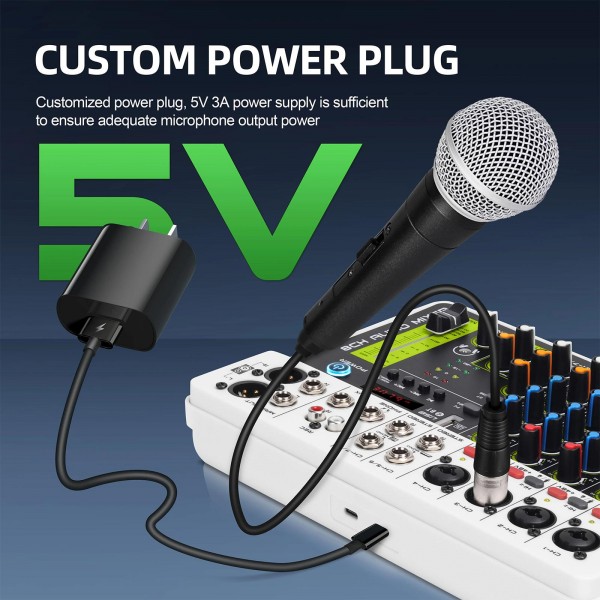 DEBRA V8 8-Channels Audio Mixer Live Recording Reverb(US Plug)