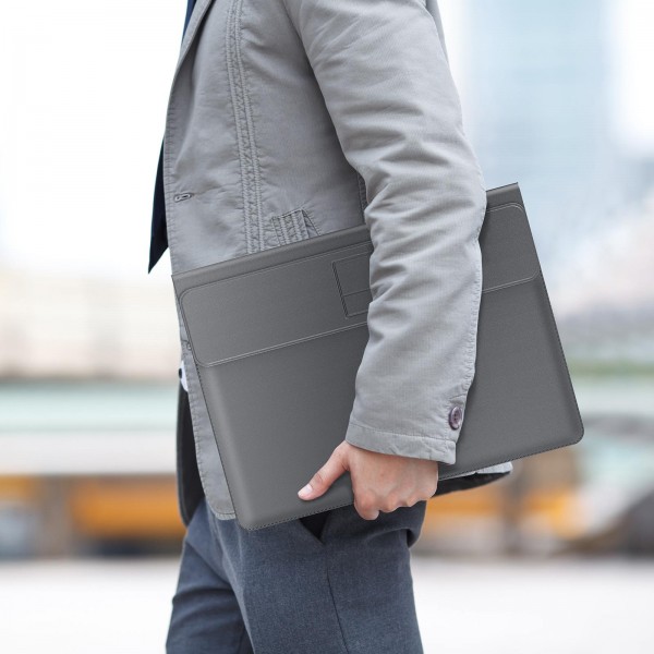 DUX DUCIS AirQ Series Multifunctional Wireless Charging Laptop Sleeve For 15-16 inch(Grey)