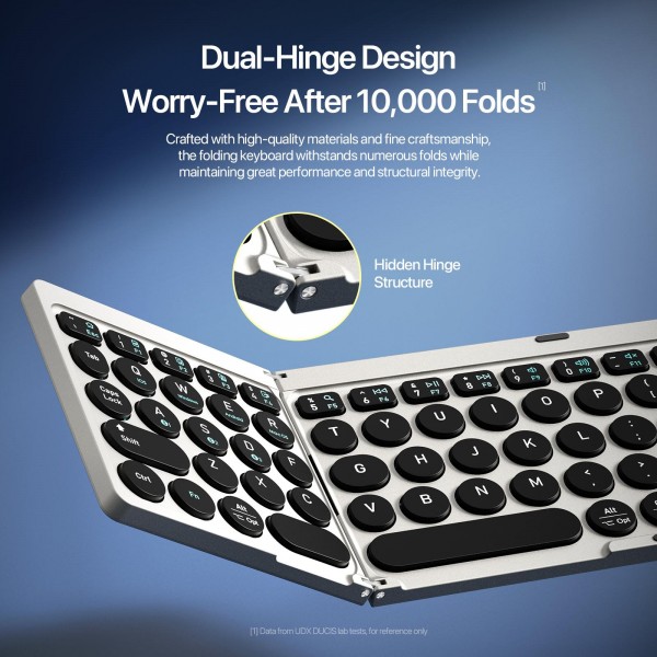 DUX DUCIS OK Flip Series Portable Tri-fold Wireless Touch Keyboard Leather Case(Black)