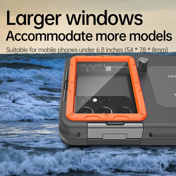 Diving Shell Gen2 Upgrade IP68 Waterproof Phone Case(Black Orange)