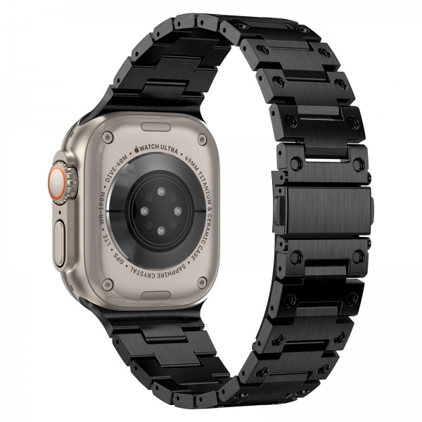 Double Rows Metal Watch Band For Apple Watch Series 10 46mm(Black)